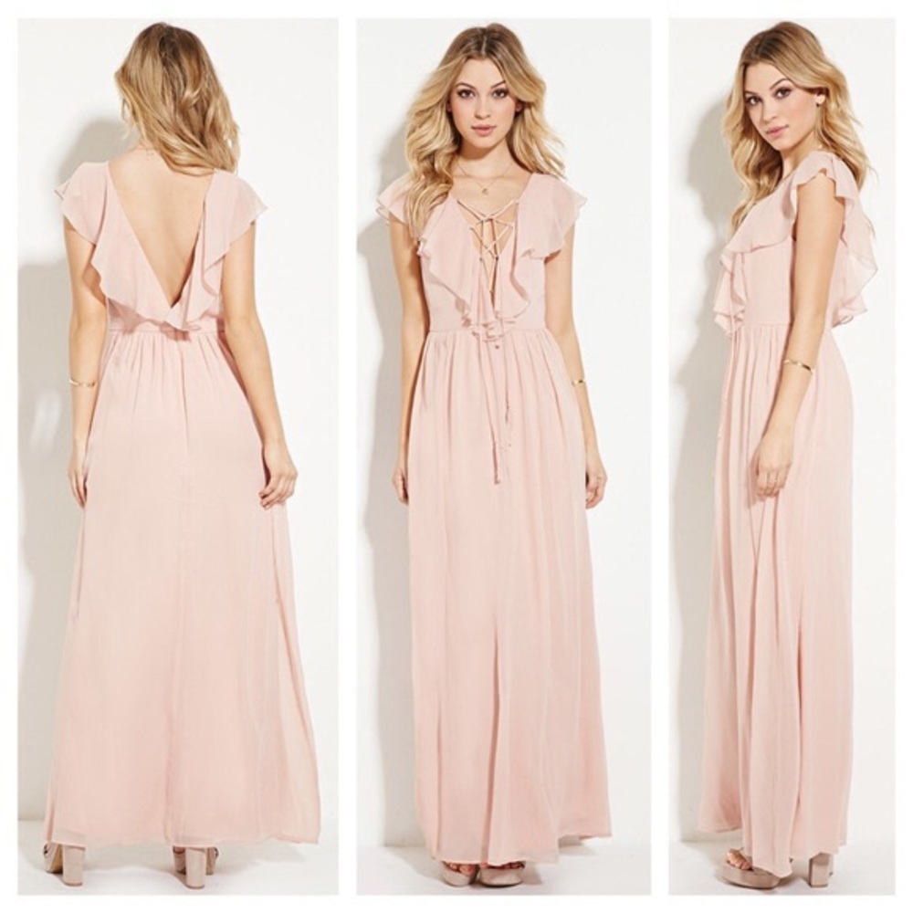 Lace up maxi dress